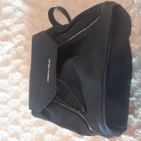 christian siriano black leather backpack STILORD 